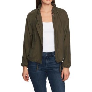 1.State Present Nature Drawstring Bomber Jacket Olive Green XL